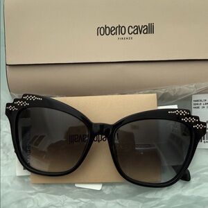 Roberto Cavalli Black Embellished Sunglasses